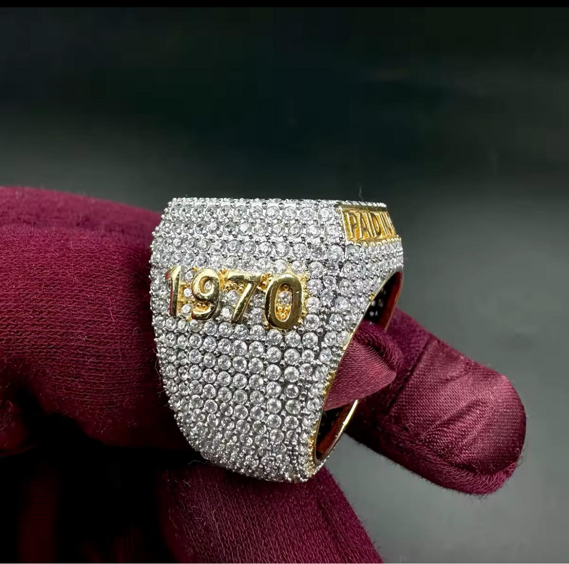 Custom Iced Out Name Ring – Bold Bubble Letters