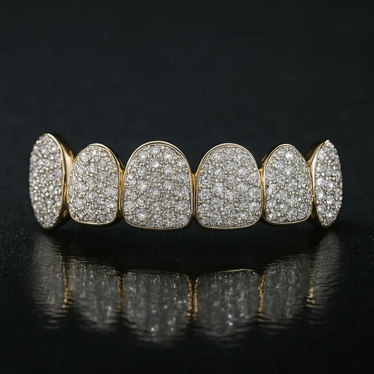 Iced Out Grillz – 6 Teeth Set