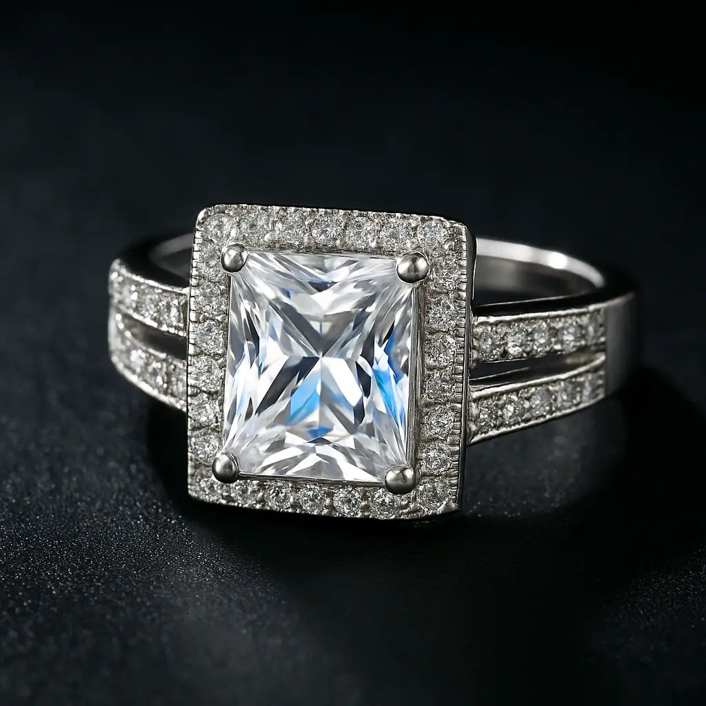 Iced Out Ring – Princess Cut Design