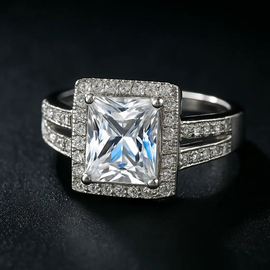 Iced Out Ring – Princess Cut Design
