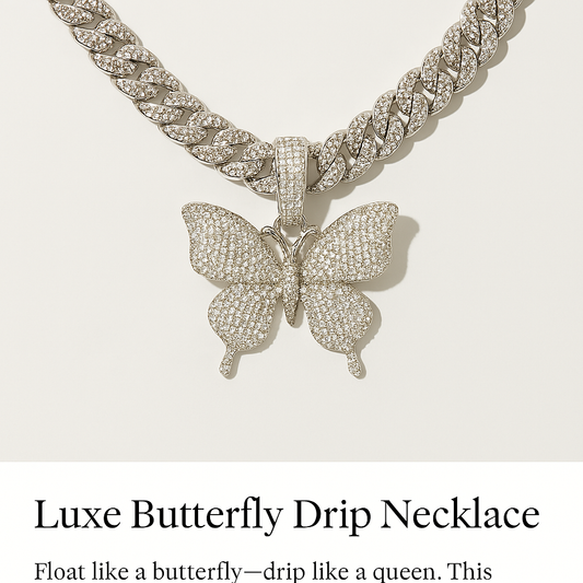 Luxe Butterfly Drip Necklace